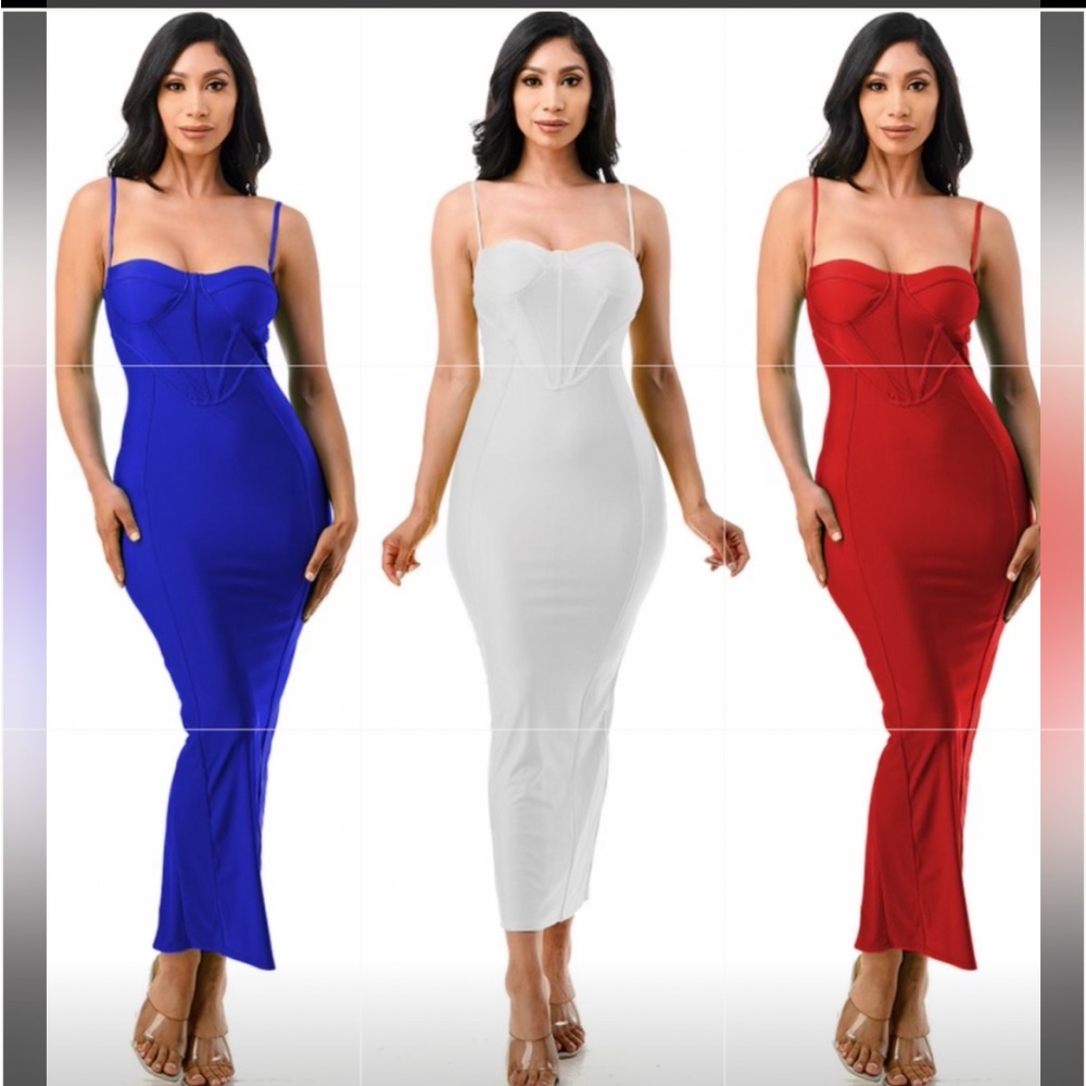White Simple Corset Spaghetti Strap Dress